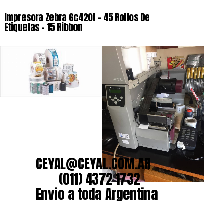 impresora Zebra Gc420t – 45 Rollos De Etiquetas – 15 Ribbon