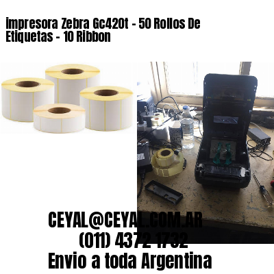 impresora Zebra Gc420t – 50 Rollos De Etiquetas – 10 Ribbon