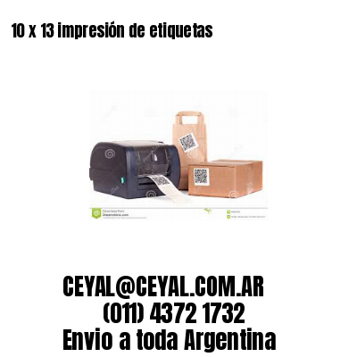 10 x 13 impresión de etiquetas
