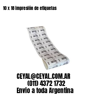 10 x 18 impresión de etiquetas