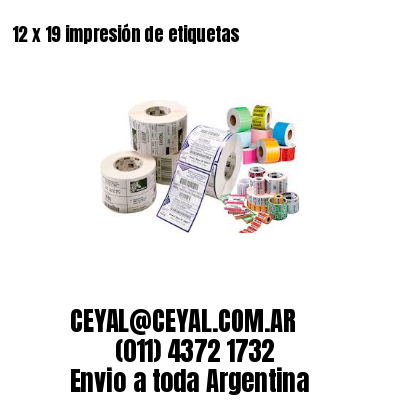 12 x 19 impresión de etiquetas
