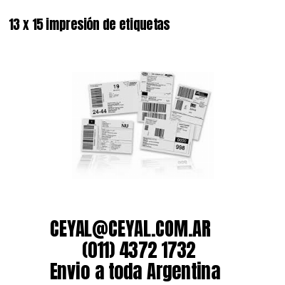 13 x 15 impresión de etiquetas