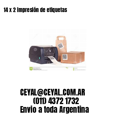 14 x 2 impresión de etiquetas