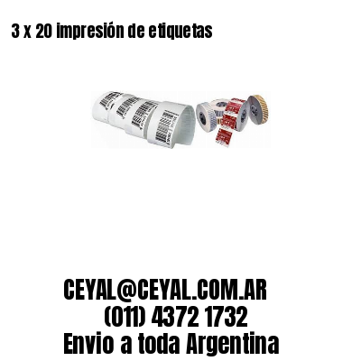3 x 20 impresión de etiquetas