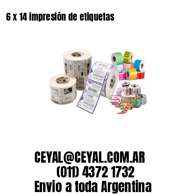 6 x 14 impresión de etiquetas