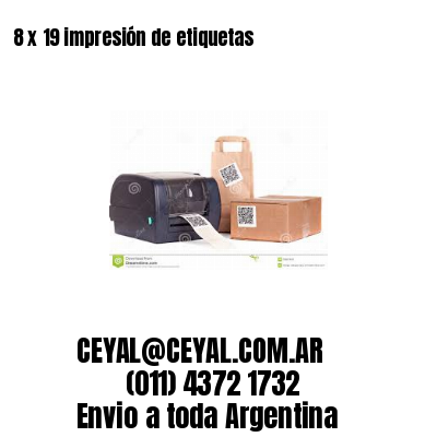 8 x 19 impresión de etiquetas