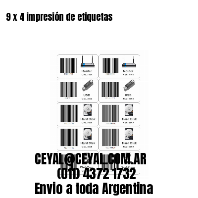 9 x 4 impresión de etiquetas