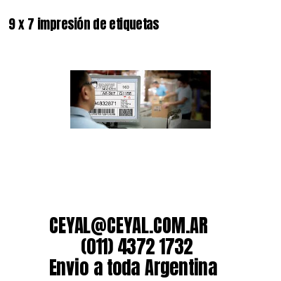 9 x 7 impresión de etiquetas