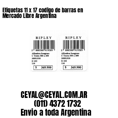 Etiquetas 11 x 17 codigo de barras en Mercado Libre Argentina