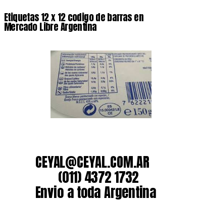 Etiquetas 12 x 12 codigo de barras en Mercado Libre Argentina