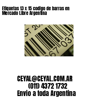 Etiquetas 13 x 15 codigo de barras en Mercado Libre Argentina