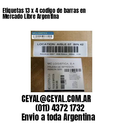 Etiquetas 13 x 4 codigo de barras en Mercado Libre Argentina
