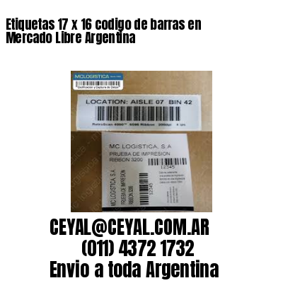 Etiquetas 17 x 16 codigo de barras en Mercado Libre Argentina