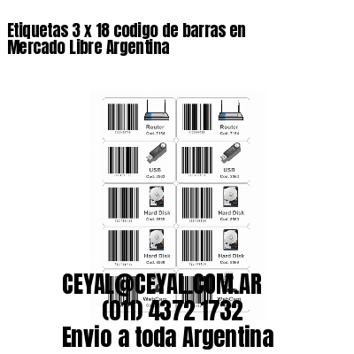 Etiquetas 3 x 18 codigo de barras en Mercado Libre Argentina