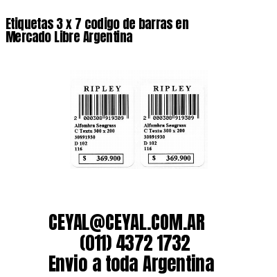 Etiquetas 3 x 7 codigo de barras en Mercado Libre Argentina