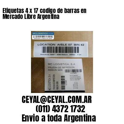 Etiquetas 4 x 17 codigo de barras en Mercado Libre Argentina