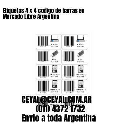 Etiquetas 4 x 4 codigo de barras en Mercado Libre Argentina