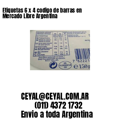 Etiquetas 6 x 4 codigo de barras en Mercado Libre Argentina