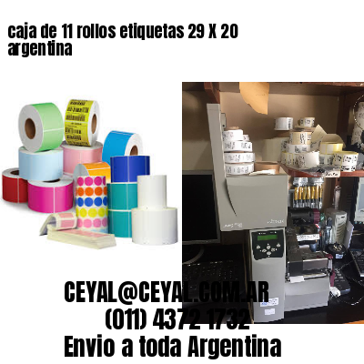 caja de 11 rollos etiquetas 29 X 20 argentina