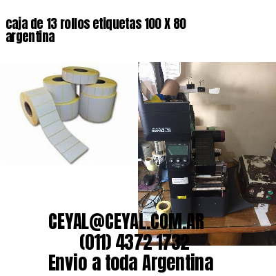 caja de 13 rollos etiquetas 100 X 80 argentina