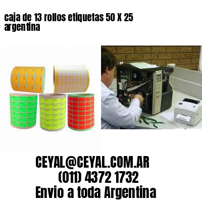 caja de 13 rollos etiquetas 50 X 25 argentina