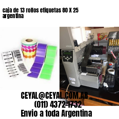 caja de 13 rollos etiquetas 80 X 25 argentina