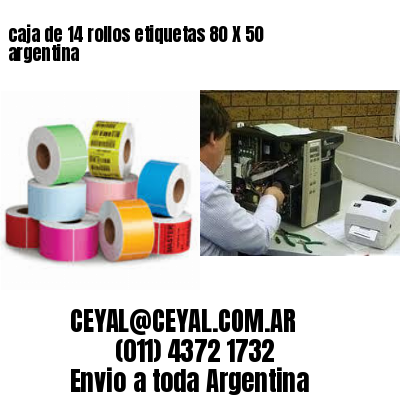 caja de 14 rollos etiquetas 80 X 50 argentina