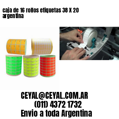 caja de 16 rollos etiquetas 38 X 20 argentina
