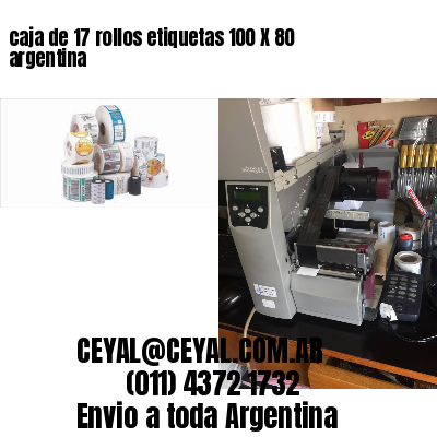 caja de 17 rollos etiquetas 100 X 80 argentina