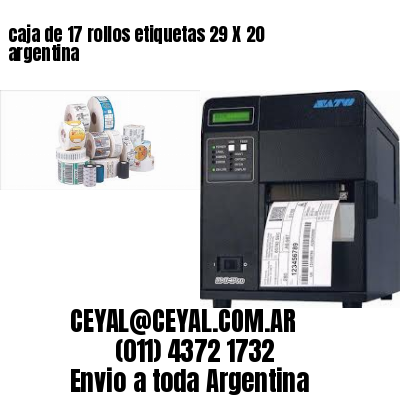 caja de 17 rollos etiquetas 29 X 20 argentina