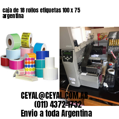 caja de 18 rollos etiquetas 100 x 75 argentina