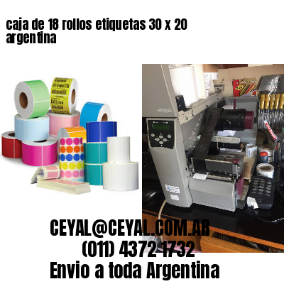 caja de 18 rollos etiquetas 30 x 20 argentina