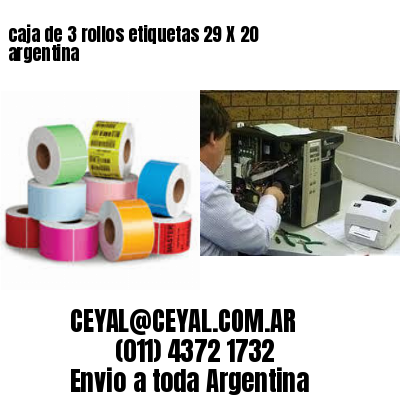 caja de 3 rollos etiquetas 29 X 20 argentina