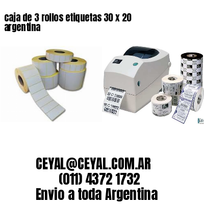 caja de 3 rollos etiquetas 30 x 20 argentina