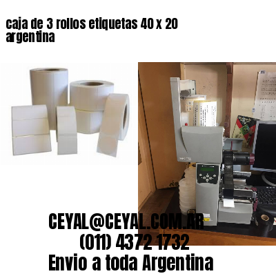 caja de 3 rollos etiquetas 40 x 20 argentina