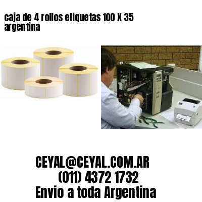 caja de 4 rollos etiquetas 100 X 35 argentina