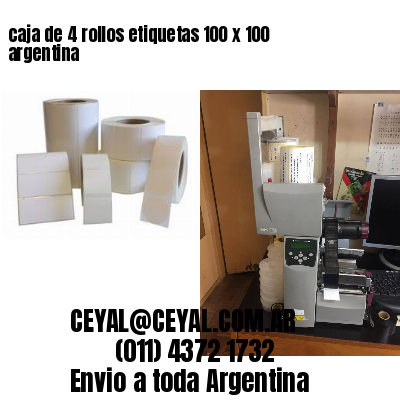 caja de 4 rollos etiquetas 100 x 100 argentina