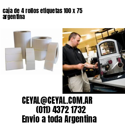 caja de 4 rollos etiquetas 100 x 75 argentina