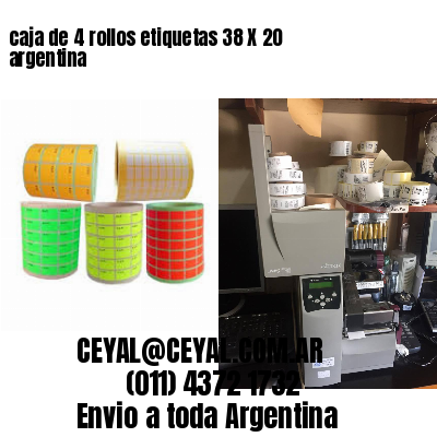 caja de 4 rollos etiquetas 38 X 20 argentina