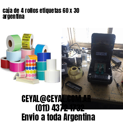 caja de 4 rollos etiquetas 60 x 30 argentina