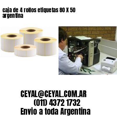 caja de 4 rollos etiquetas 80 X 50 argentina