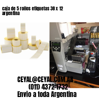 caja de 5 rollos etiquetas 38 x 12 argentina