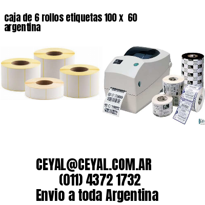 caja de 6 rollos etiquetas 100 x  60 argentina