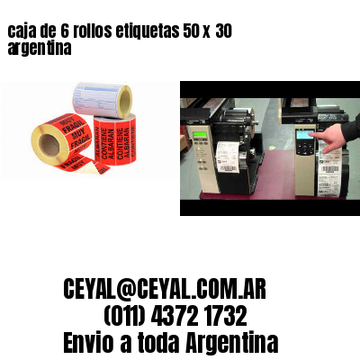 caja de 6 rollos etiquetas 50 x 30 argentina