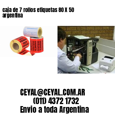caja de 7 rollos etiquetas 80 X 50 argentina