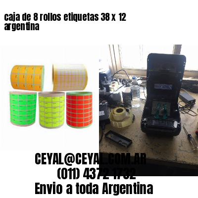 caja de 8 rollos etiquetas 38 x 12 argentina