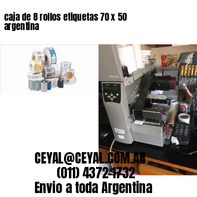 caja de 8 rollos etiquetas 70 x 50 argentina