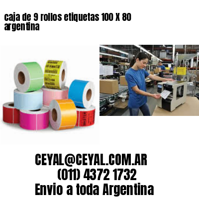 caja de 9 rollos etiquetas 100 X 80 argentina