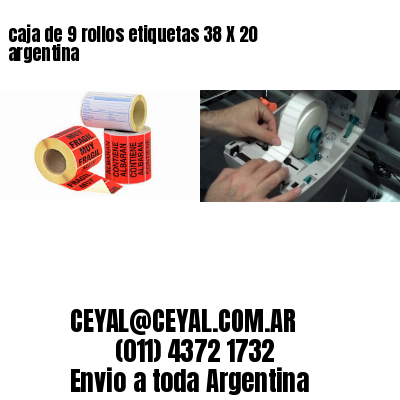 caja de 9 rollos etiquetas 38 X 20 argentina