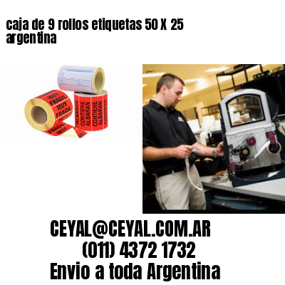 caja de 9 rollos etiquetas 50 X 25 argentina